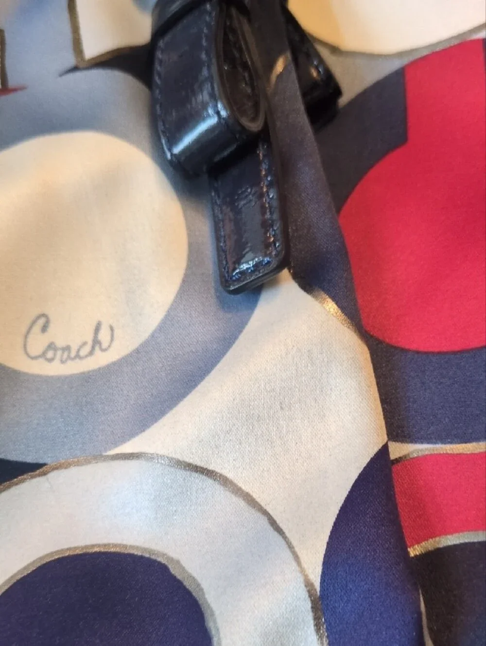 Coach Navy, Red & White Madison Print Satchel